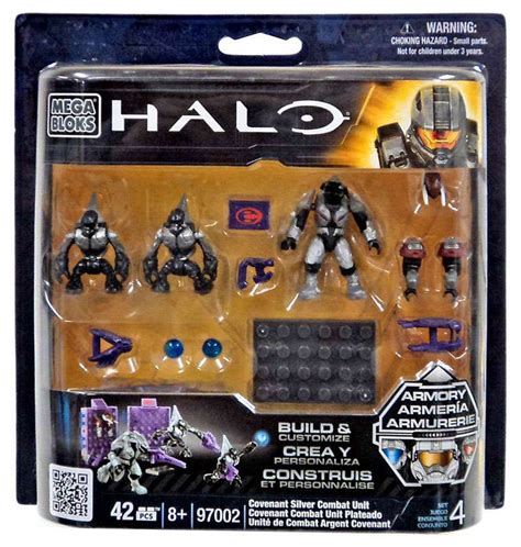 Mega Bloks Halo The Authentic Collectors Series Covenant Silver Combat Unit Set 97002 Damaged