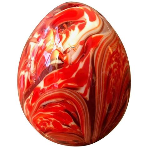 Large Egg Shaped Murano Art Glass Swirl Paperweight Glass Art Art Glass Paperweight Modern