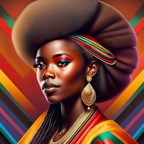 Una Pintura De Una Mujer Con Un Sombrero Que Dice Mujer Negra Foto