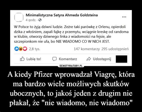 A Kiedy Pfizer Wprowadza Viagr Kt Ra Ma Bardzo Wiele Mo Liwych