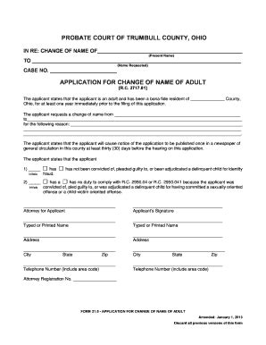 Fillable Online Trumbullprobate Standard Probate Form Application