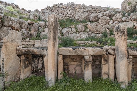 Ggantija is an archaeological site with beautiful historic temples on Gozo island. Stock Photo ...