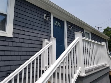 Mastic Cedar Discovery Vinyl Siding And Timbertech Rail System Wareham Ma Traditional