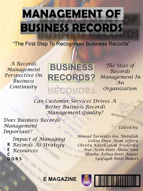 Magazine For Business Records Management “the First Step To Recognised Business Records” A