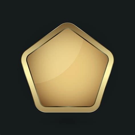 Premium Vector Premium And Golden Button Of Pentagon Shape In Vector