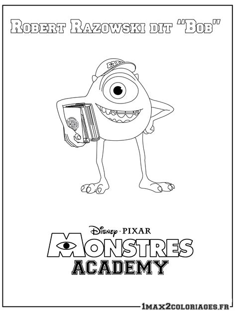 Coloriage Monstres Academy Bob Razowski A Imprimer En Ligne