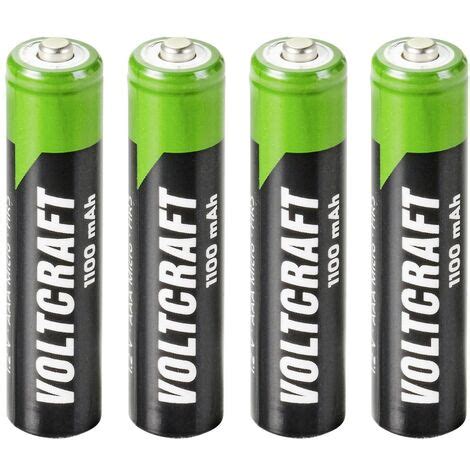 Pile Rechargeable LR3 AAA VOLTCRAFT HR03 SE NiMH 1100 MAh 1 2 V 4 Pc S