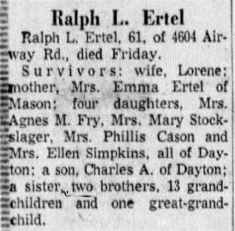 Ralph Lawrence Ertel M Morial Find A Grave