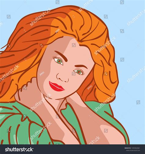 Beautiful Girl Red Hair Vector Illustration Stock Vector Royalty Free