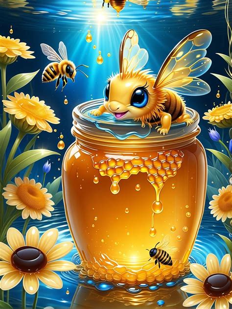 Honey Dragon In 2024 Honey Bee Drawing Bumble Bee Art Bee Drawing