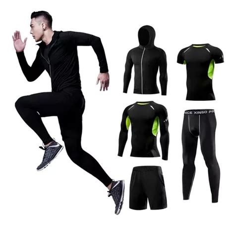 Ropa Deportiva Hombre Gym 5p Compresión Conjunto Cuotas sin interés