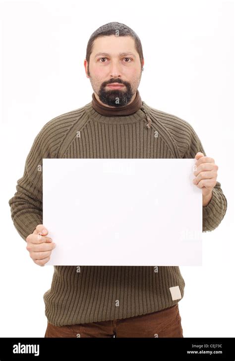 Man Holding A Blank Billboard Stock Photo Alamy