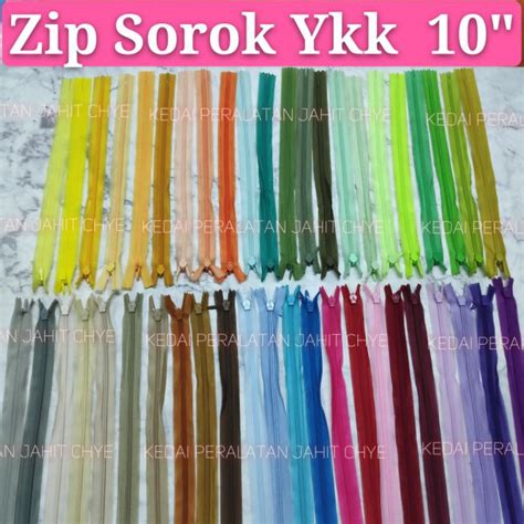 Zip Sorok YKK 10inci 10inches YKK Invisible Zipper Shopee Malaysia