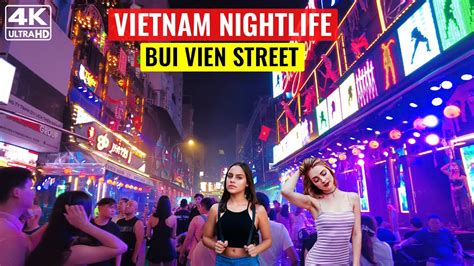 Vietnam Nightlife Night Walk Through Bui Vien Street In Ho Chi Minh City Walking Tour 4k