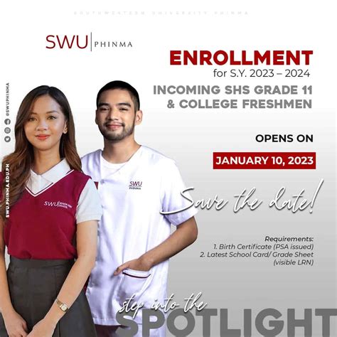 Start Of Early Enrollment Southwestern University Phinma