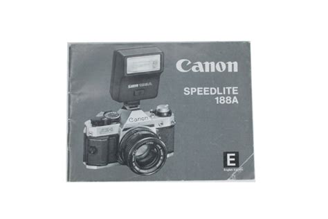 Speedlite 188A Canon Instruction Manual Etsy