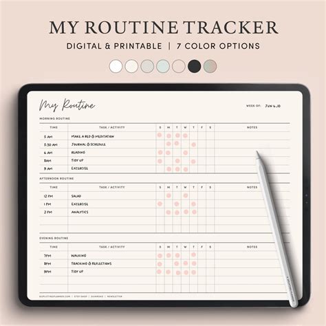 Routine Tracker Goodnotes Template Digital Routine Planner Etsy