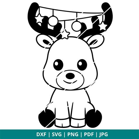 Reindeer 2 Christmas SVG DXF PNG PDF