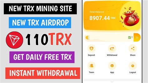 New Trx Mining Site 2023 Signup Bonus 110 Trx Instant Withdrawal