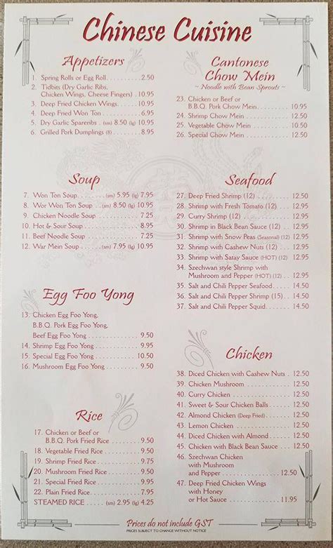 Menu at Happy Valley Restaurant, Rimbey