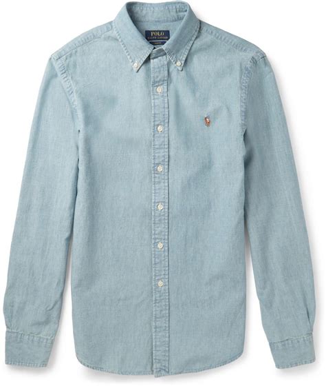 Polo Ralph Lauren Slim Fit Washed Cotton Chambray Shirt 148 Mr