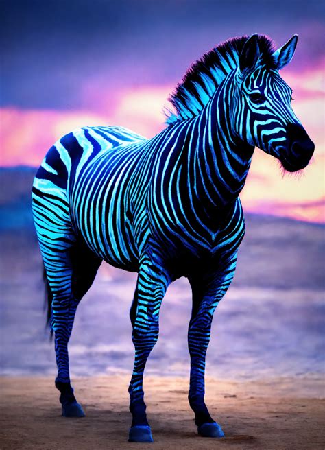 Lexica Saddled Zebra Made Of Blue Flame