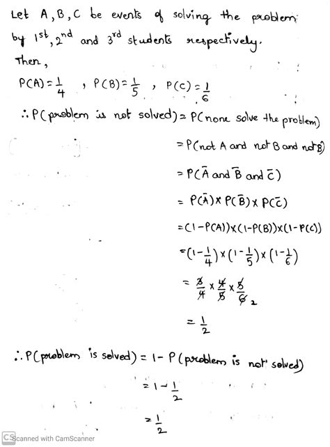 A Problem Is Given To Three Students Whose Chances Of Solving It Are