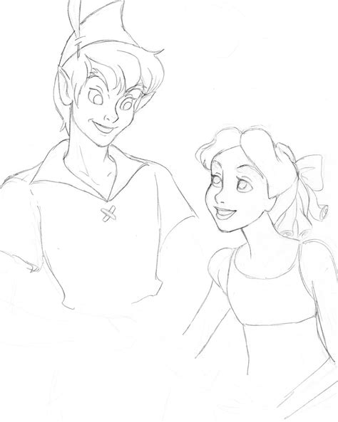 Peter And Wendy Sketch By Gloryguts On Deviantart