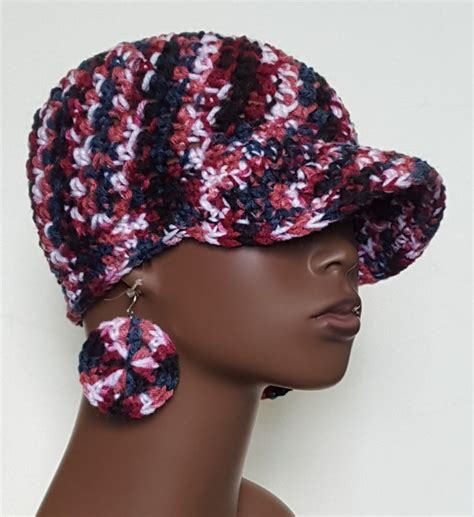 Multi Crochet Baseball Cap With Earrings By Razonda Lee Available At