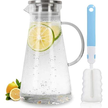 Muhoo Caraffa Vetro Borosilicato Litri Brocca Acqua Vetro Con