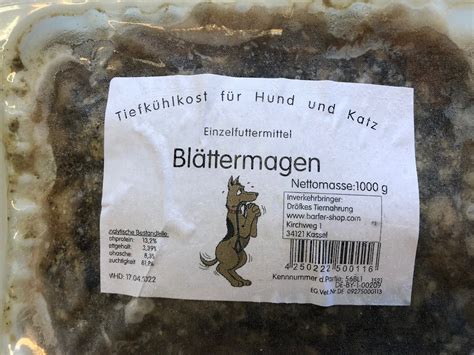 Blättermagen gewolft 1 kg Schale Tiernahrungsvertrieb I Pappert GbR