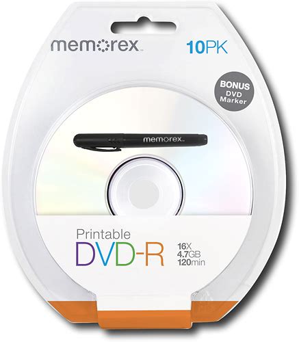 Best Buy Memorex Pack X Printable Dvd R Disc Blister White