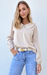 Parel Blouse Dames Beige 7