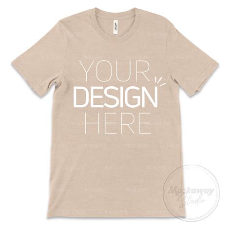 Tan Bella Canvas Mockup Canva Unisex T Shirt Mockup Premium