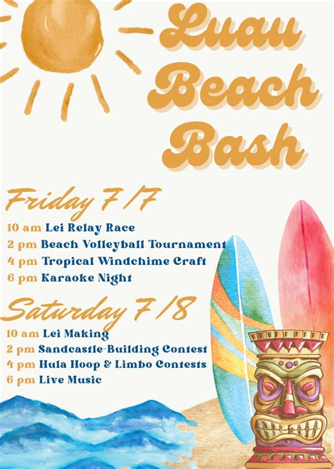 Luau Beach Bash Island Oaks Rv Resort