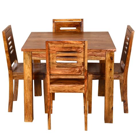 Ringabell Square Four Seater Solid Wood Dining Table Brown Best