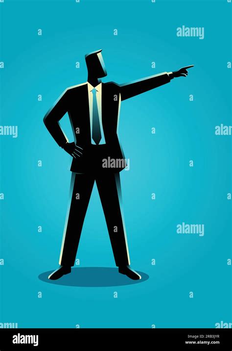 Business Concept Illustration Of A Businessman Pointing Finger Stock