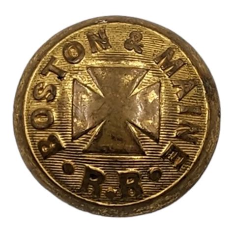 ANTIQUE VINTAGE 1886 Boston Maine RR Railroad Uniform Button Cover