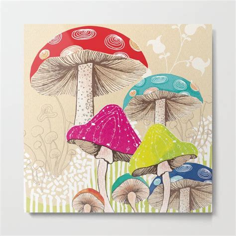 Magical Mushrooms Metal Art Print By Amanda Dilworth Large Stuffed