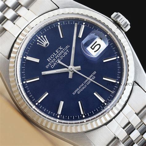 Rolex Mens Datejust Blue Dial K White Gold Stainless Steel Watch Ebay