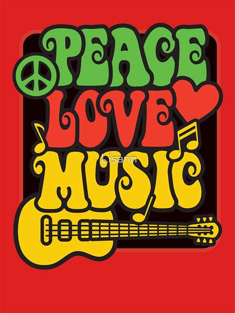 Rasta Peace Love Music T Shirt For Sale By Lisann Redbubble