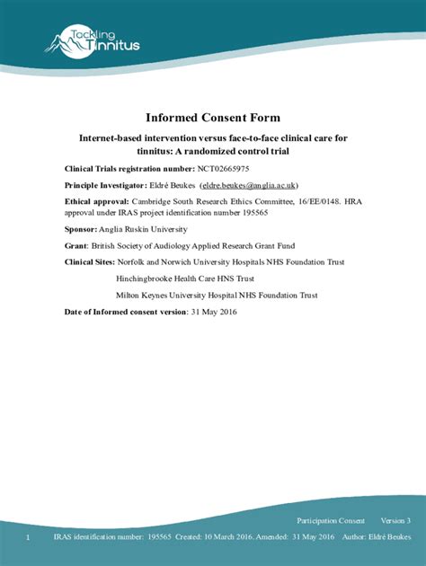 Fillable Online Clinicaltrials GovProvidedDocs60Informed Consent