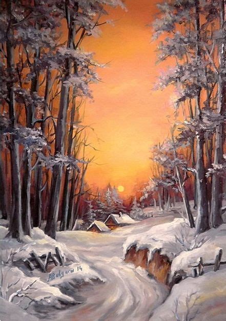 Tablouri De Suflet Si Vis Winter Painting Painting Landscape Art