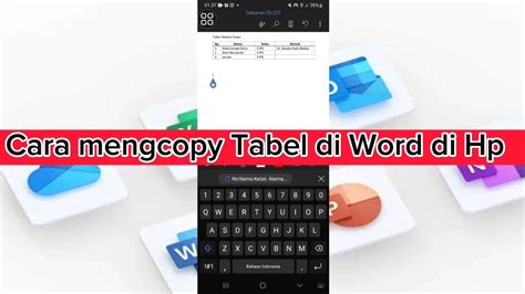 Cara Mengcopy Tabel Di Word Di Hp YouTube