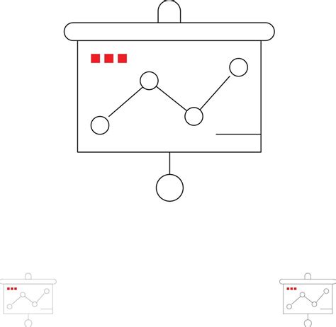 Chart Presentation Graph Projector Bold And Thin Black Line Icon Set