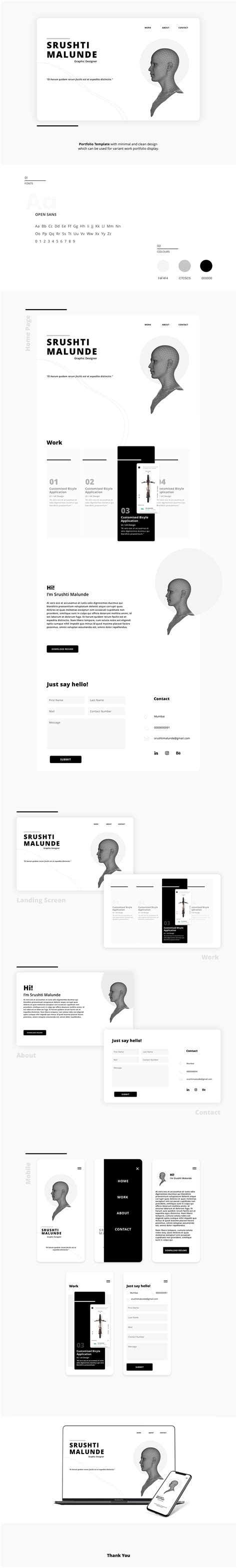 Portfolio Template - Web and Mobile Application on Behance