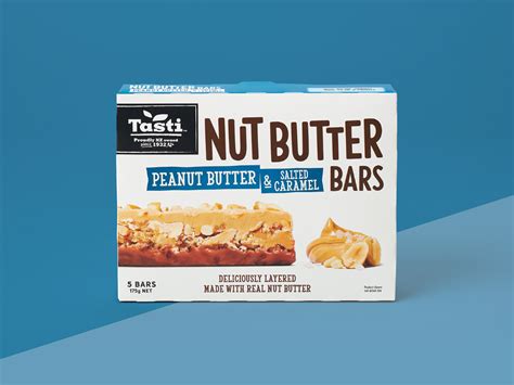 Tasti Nut Butter Bars On Behance Salted Caramel Bars Tasty