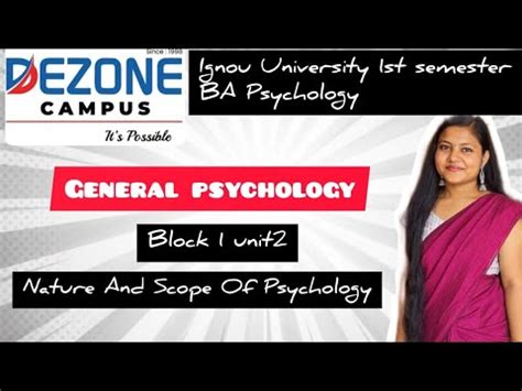 IGNOU 1St Sem BA Psychology BPCC 101 Block 1 Unit 2 Nature And Scope Of