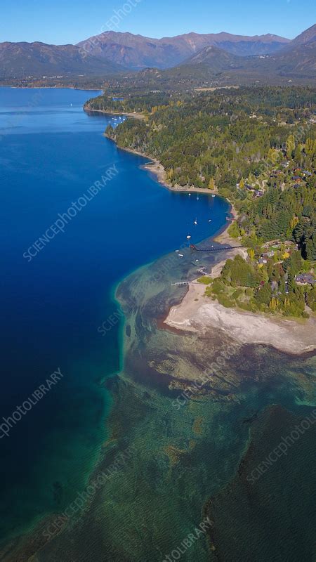 Aerial view of lake Nahuel Huapi, Argentina - Stock Image - F039/6836 ...