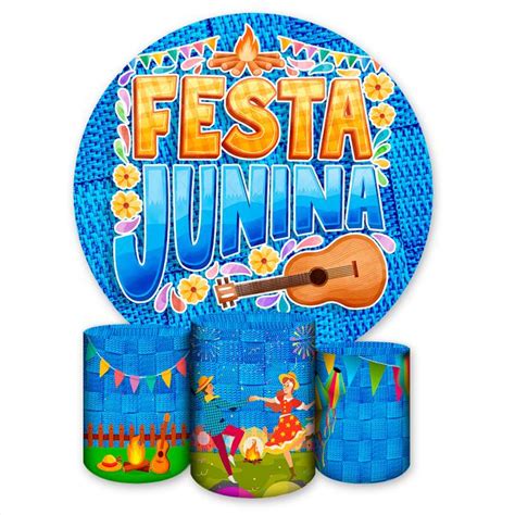 Capa Painel Trio Capas Cilindros Sublimados Tema Festa Junina 2665